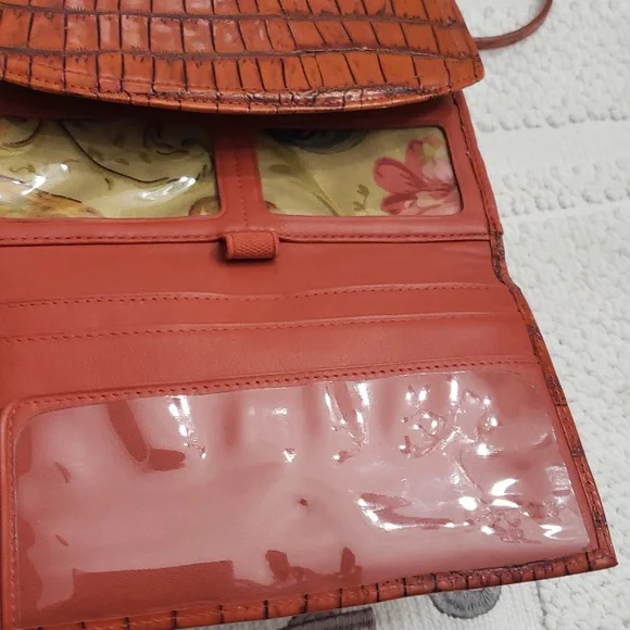 BRIGHTON ORANGE CROCODILE PATTERN CROSSBODY BAG - Picture 3 of 16